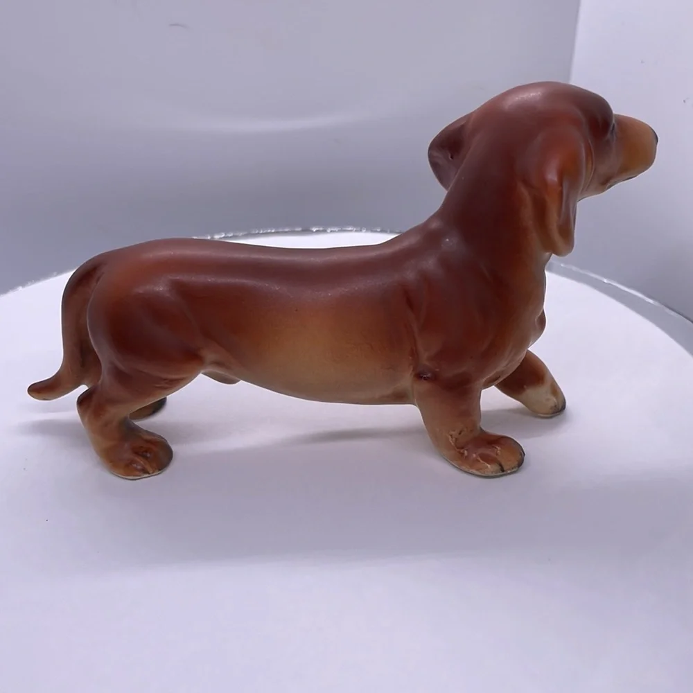 Dachshund porcelain vintage figurine.